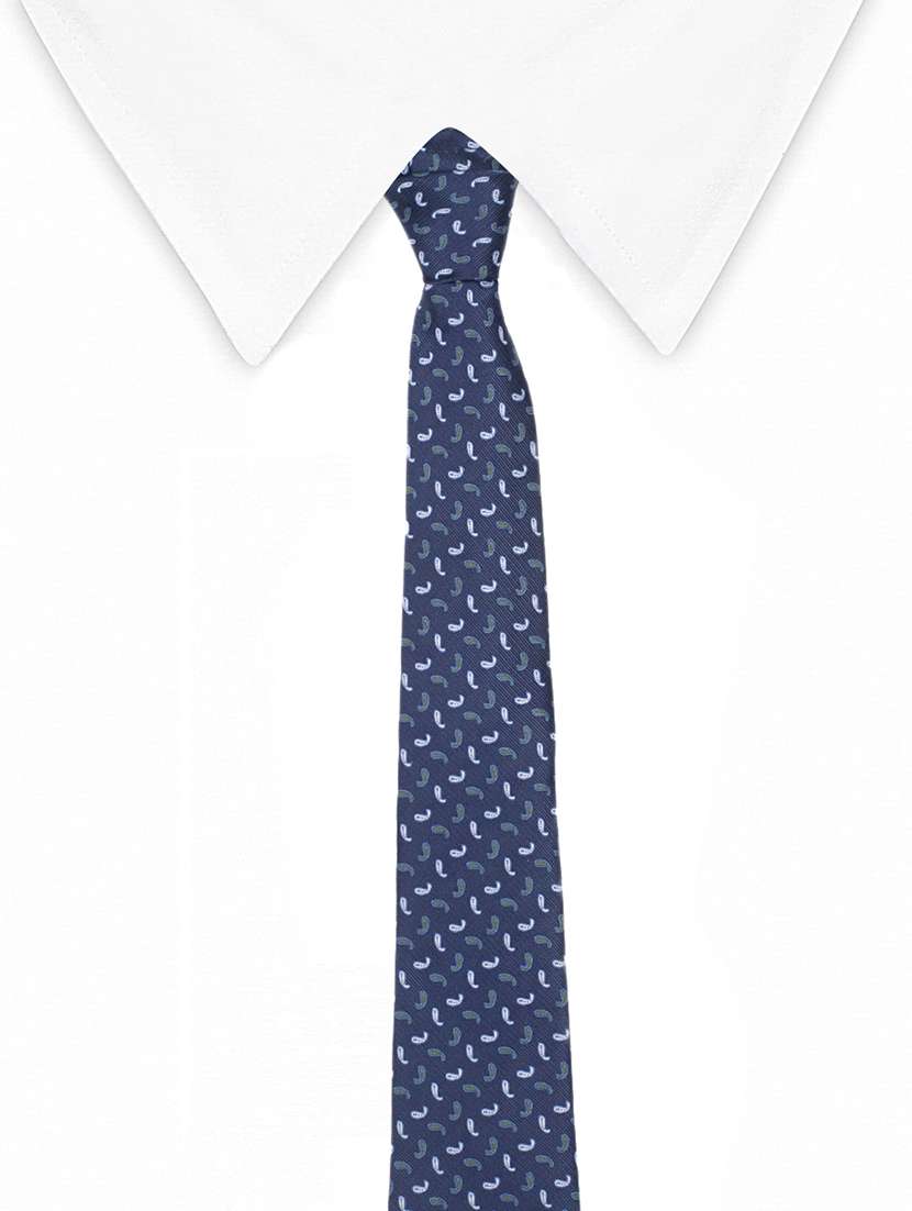 blue micro fibre tie - 14531199 - Standard Image - 4