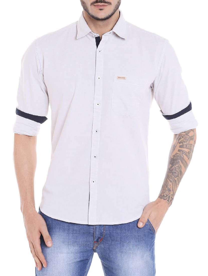 white cotton casual shirt