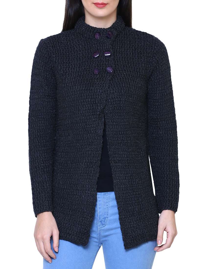 grey woolen cardigan