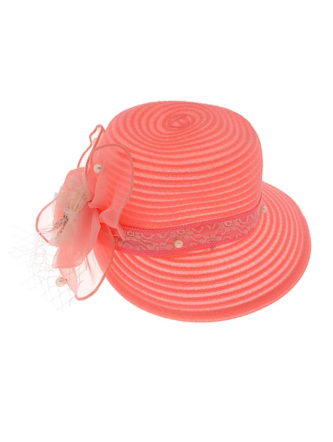 orange embellished cotton hat