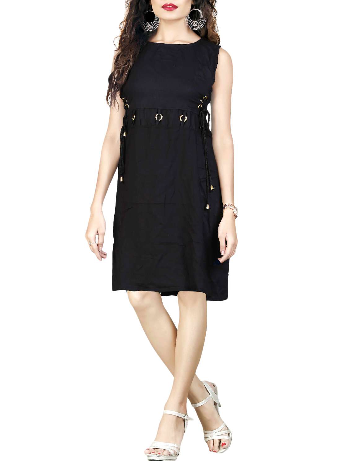 black cotton aline dress