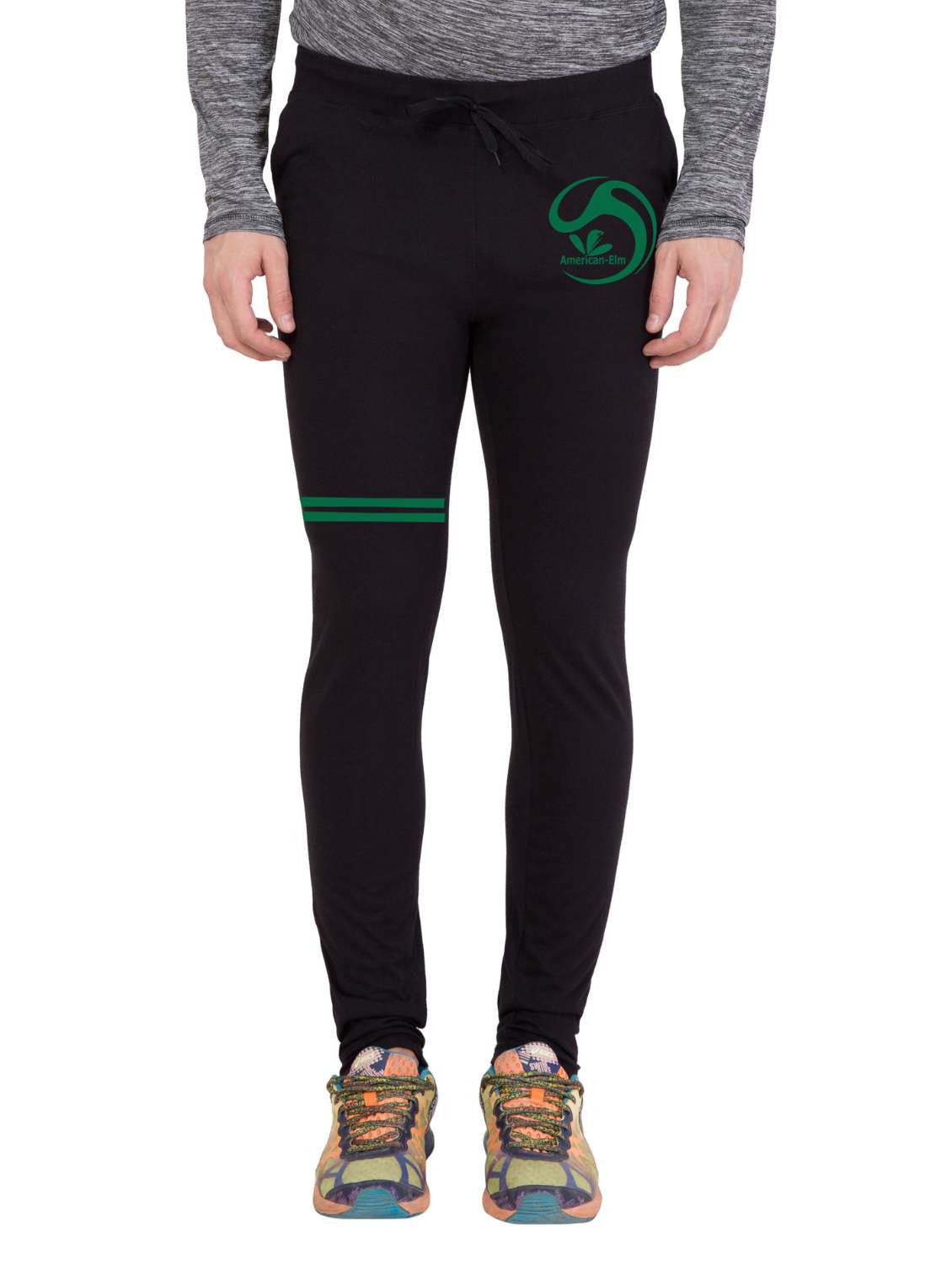 black cotton  full length track pant