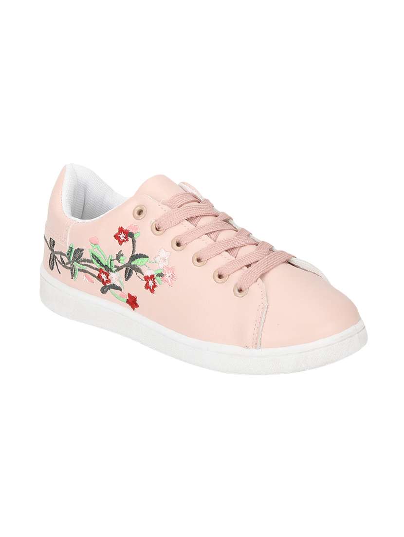 pink lace-up sneaker