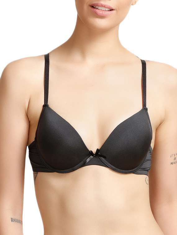 bow patch solid t-shirt bra