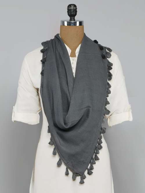 women's solid print stole - 14556732 -  Standard Image - 0