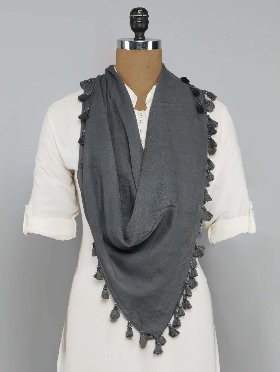 women's solid print stole - 14556732 -  Zoom Image - 0