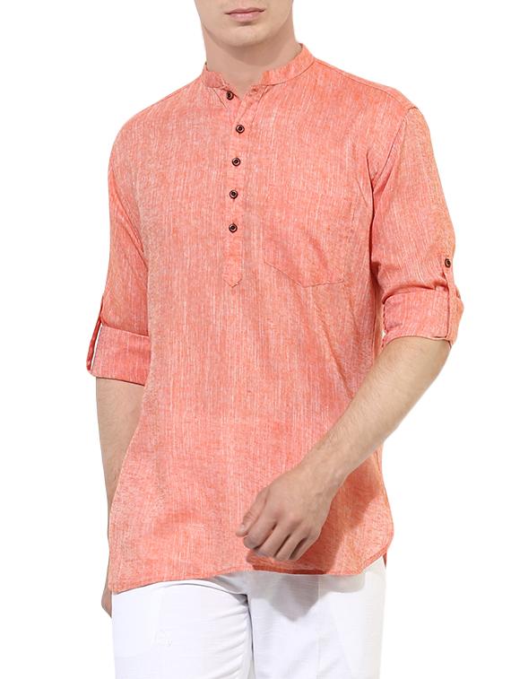 coral melange short kurta