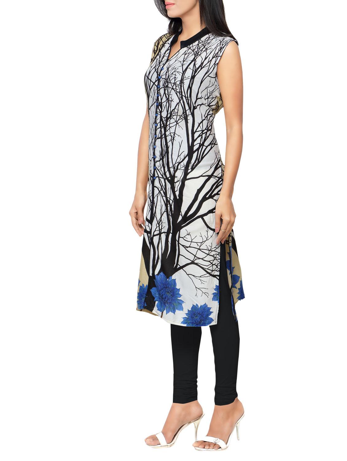 multicolored rayon straight kurta - 14559474 - Standard Image - 1