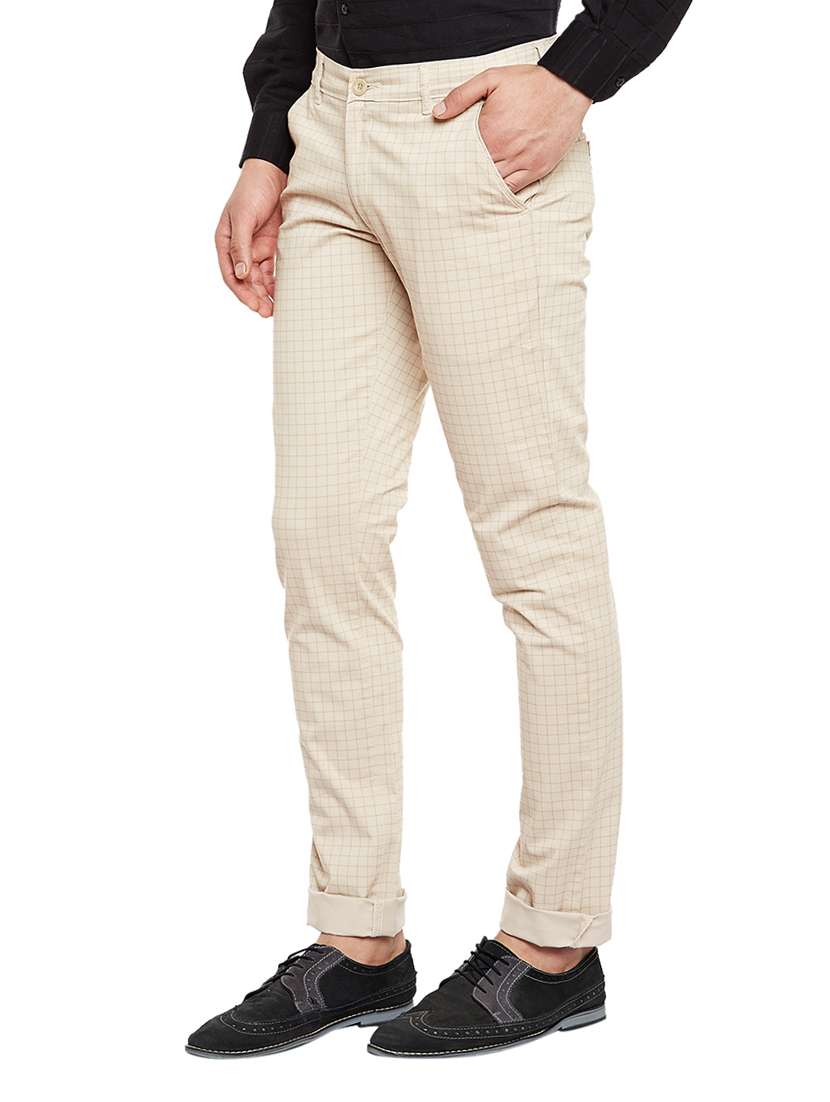 beige cotton formal trousers - 14559825 -  Standard Image - 1