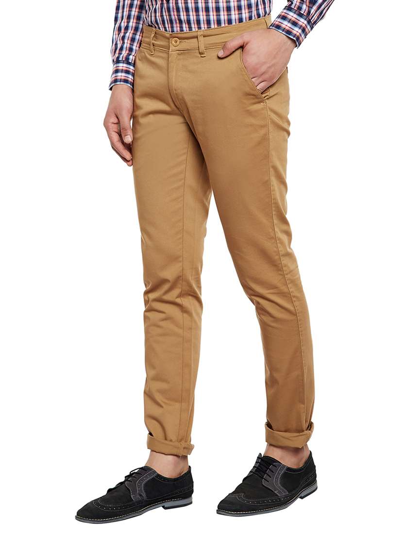 beige cotton chinos casual trousers - 14559831 -  Standard Image - 1