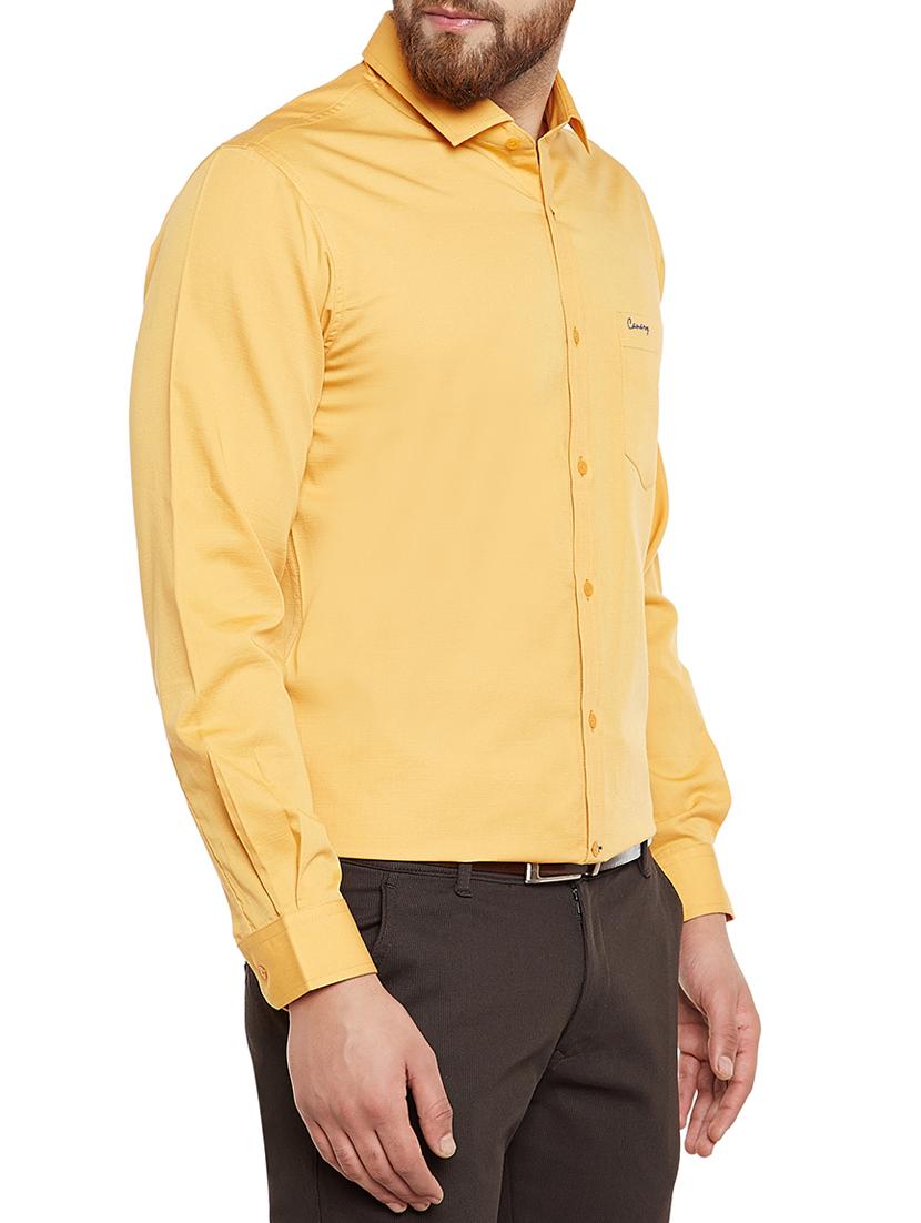 yellow cotton casual shirt - 14559851 - Standard Image - 1
