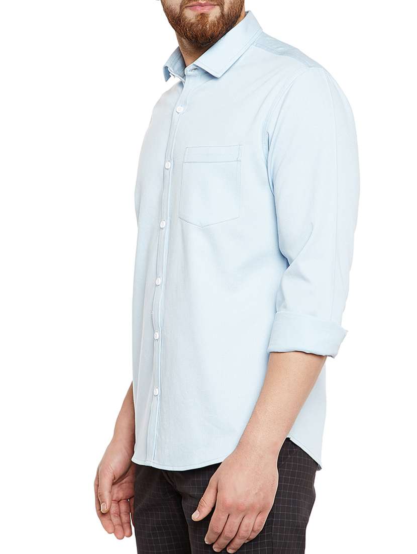 light blue cotton casual shirt - 14559858 -  Standard Image - 1