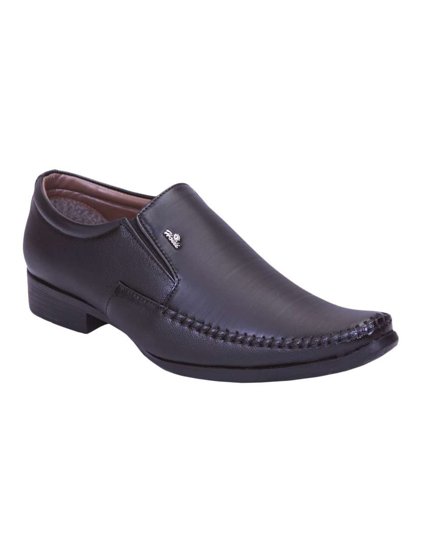 black leatherette formal slip on