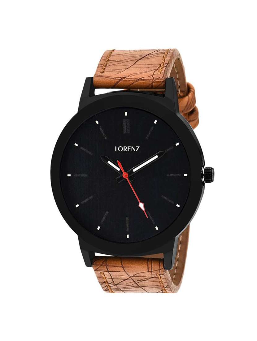 lorenz mk-1061a black tan dotted ~ men's analog watch