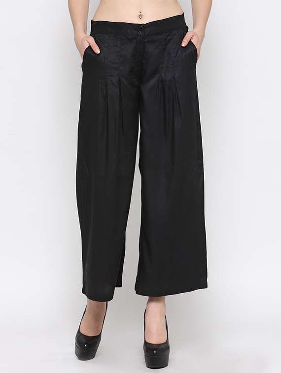 black viscose palazzos