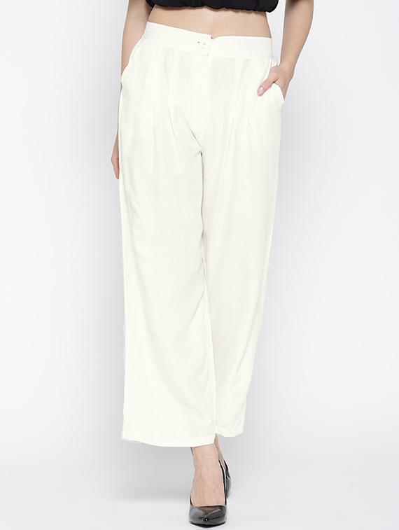 white viscose palazzos - 14563418 - Zoom Image - 0