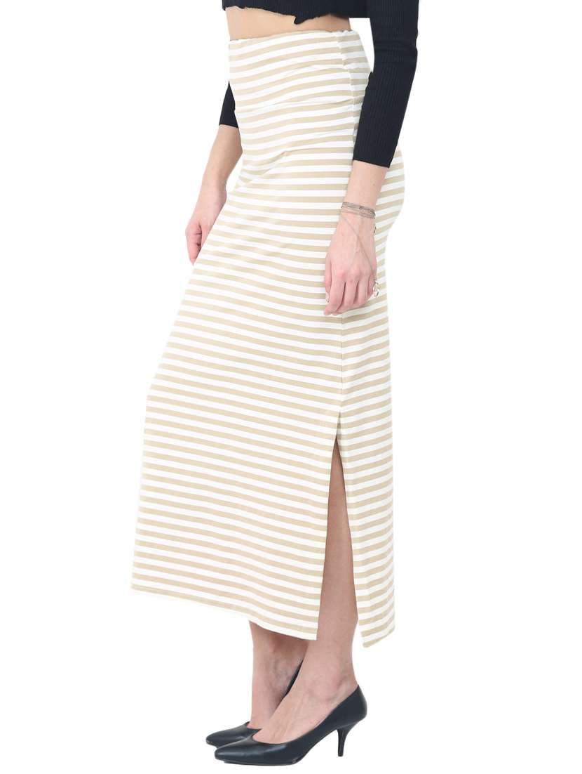 cream viscose straight skirts - 14564448 -  Standard Image - 1