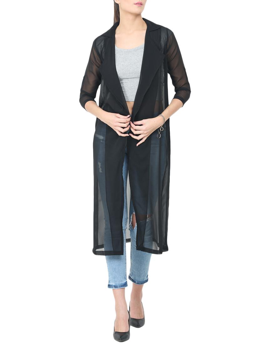 solid black long shrug - 14564681 - Standard Image - 1
