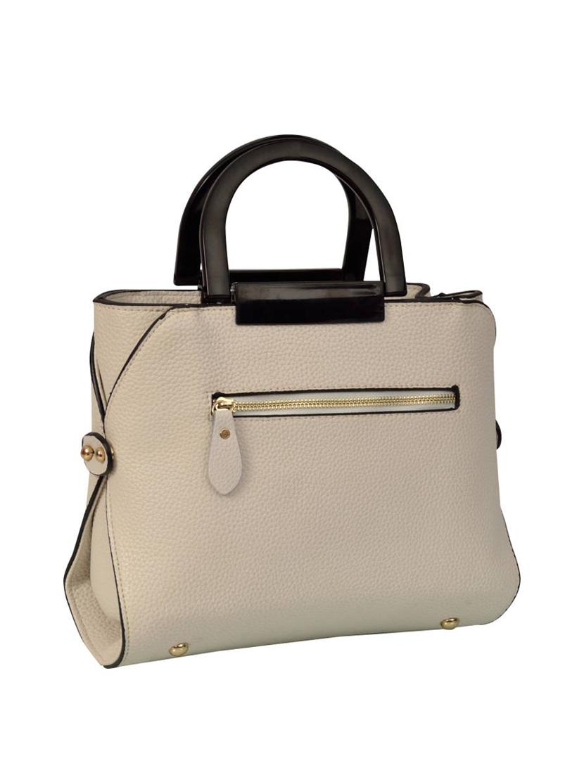 cream leatherette handbag - 14566674 - Standard Image - 1