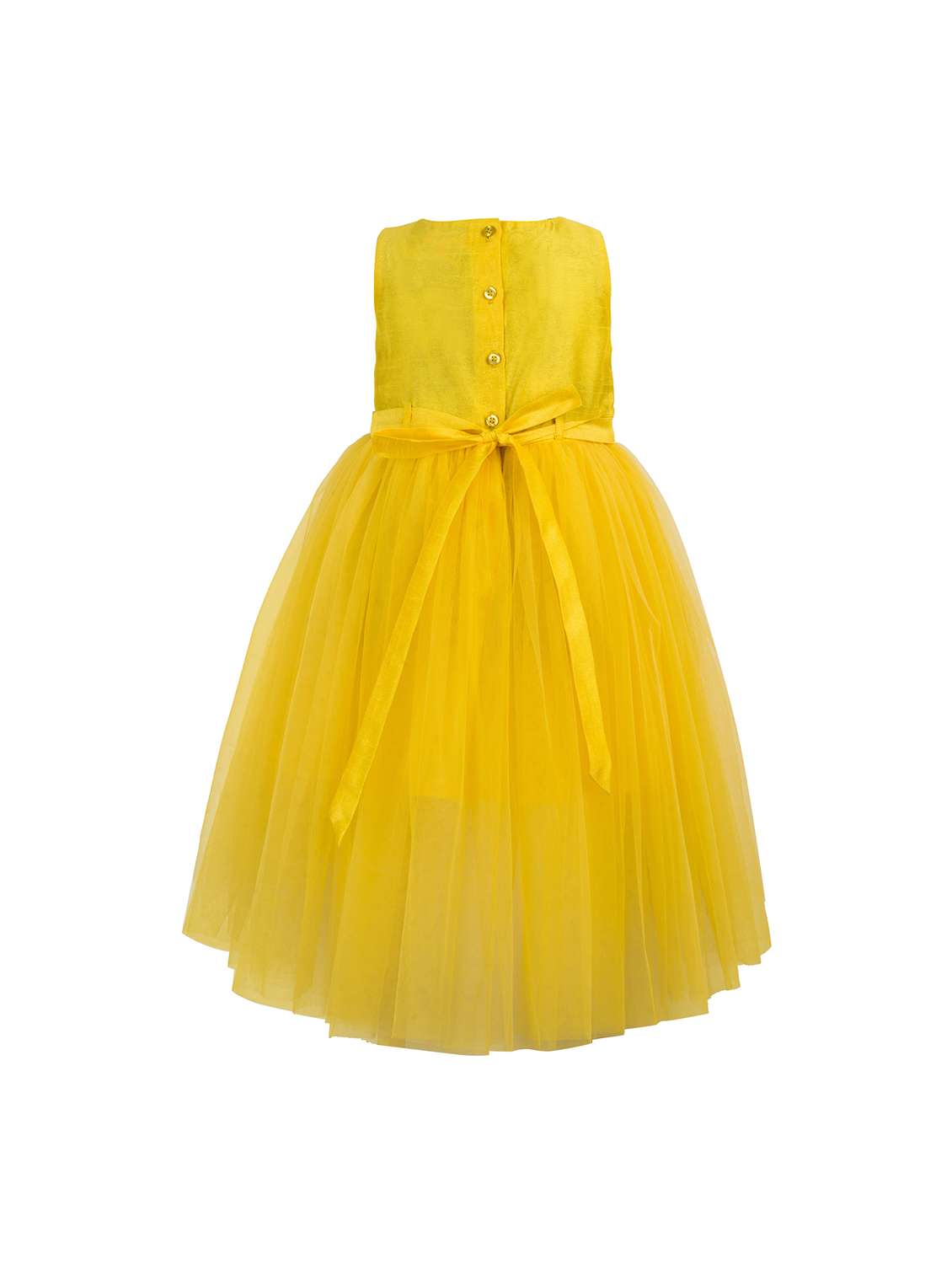 yellow net party gown - 14568432 -  Standard Image - 1