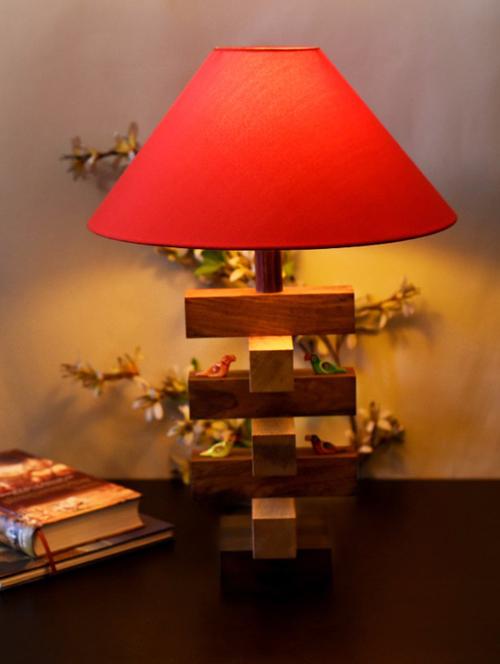 sheesham wood bird brown table lamp - 14571754 - Standard Image - 0
