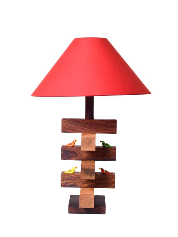 sheesham wood bird brown table lamp - 14571754 - Standard Image - 1