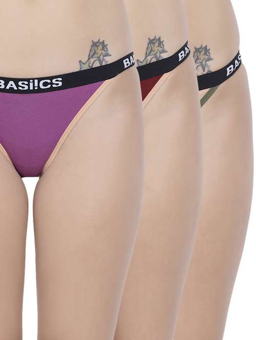 set of 3 low rise thong panties