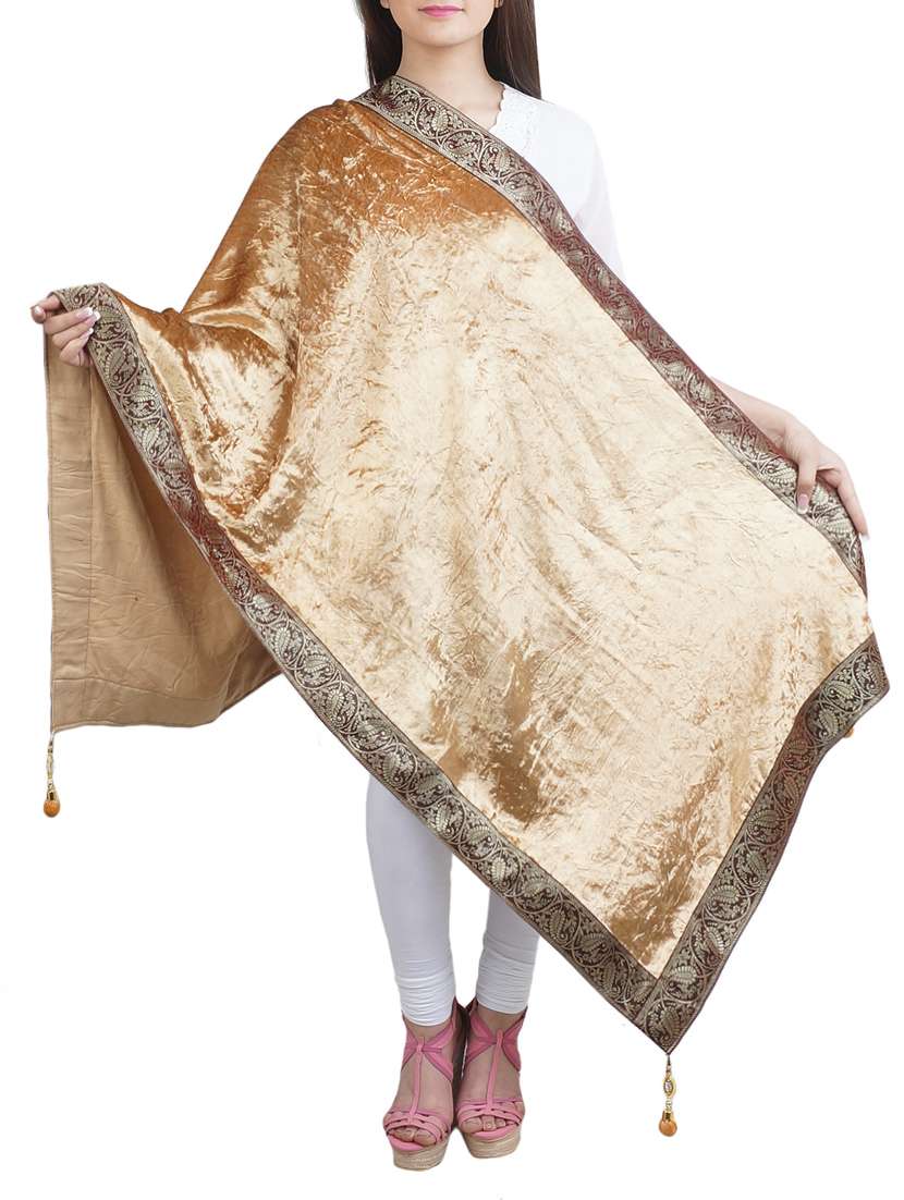 gold velvet shawl - 14573365 -  Standard Image - 1