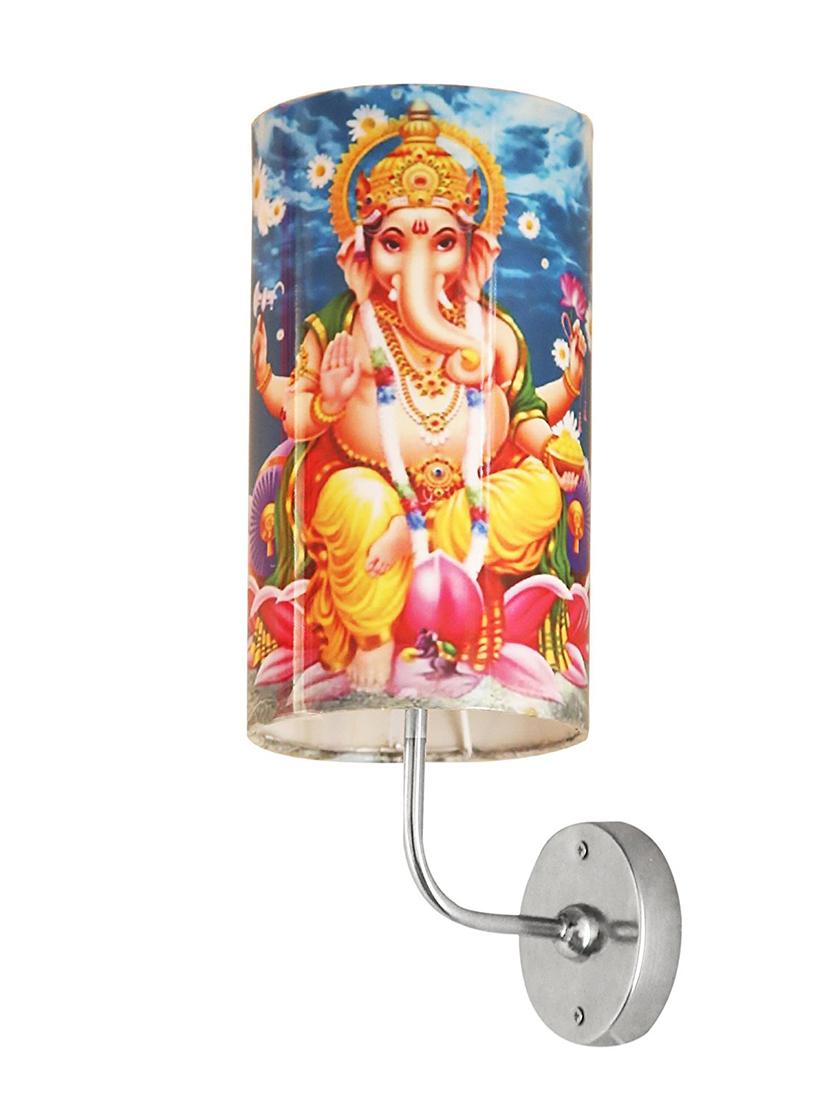 handmade plastic with color paper sheet crafted ganesha sceneted wall sconce lamp - 14573747 -  Zoom Image - 0