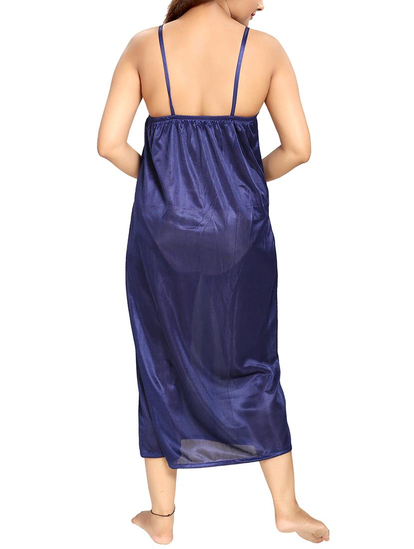 navy blue satin nightwear set - 14574198 - Standard Image - 4