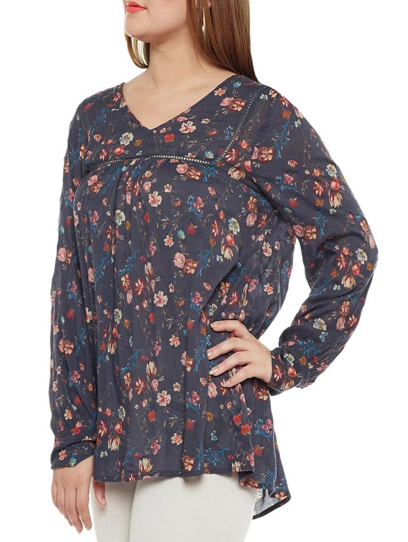 grey viscose plus top - 14578443 -  Standard Image - 1