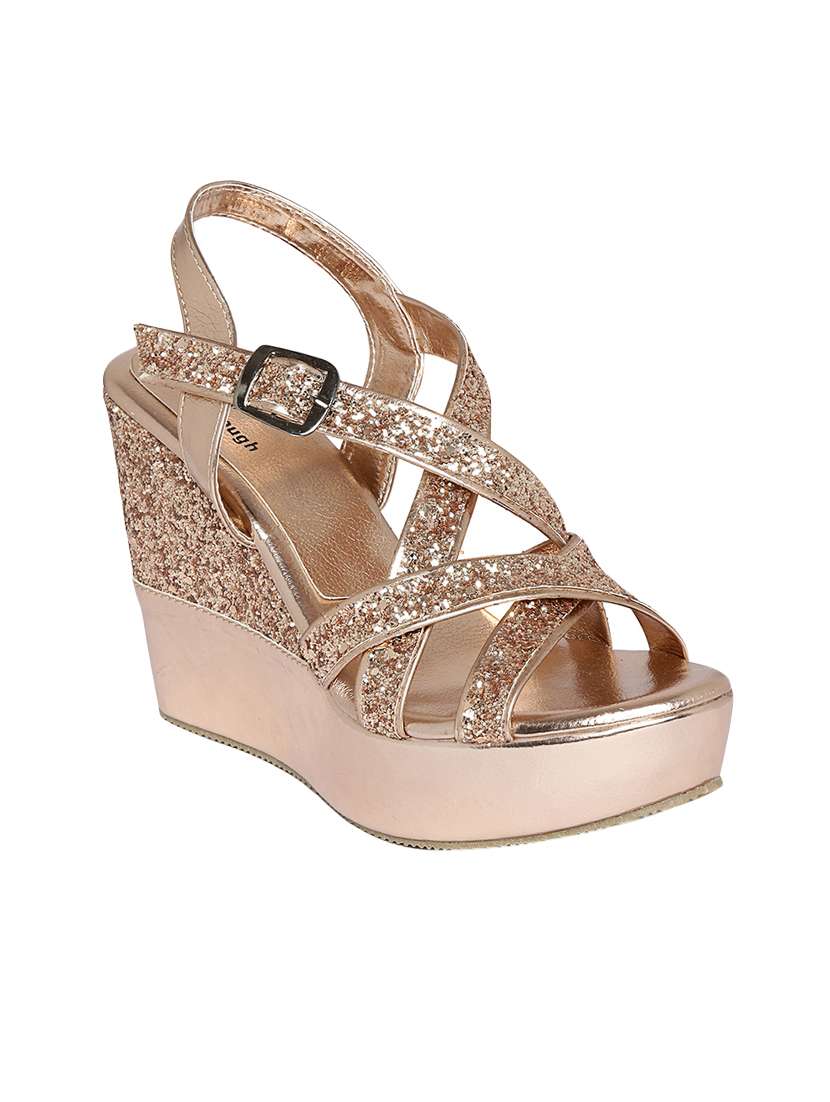 gold platforms wedge