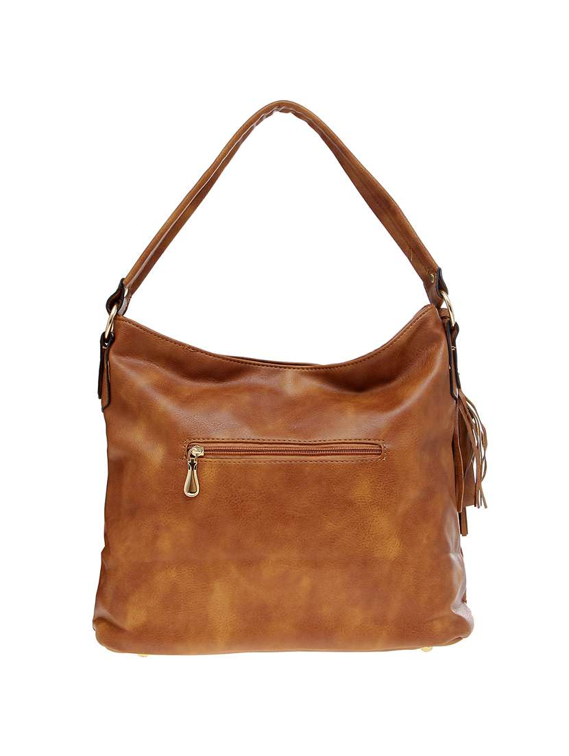 tan leatherette handbag - 14584183 - Standard Image - 1