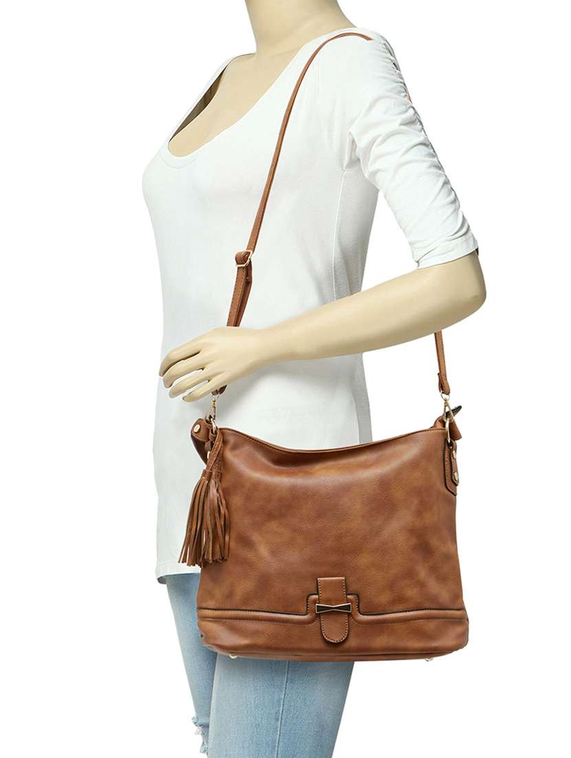 tan leatherette handbag - 14584183 - Standard Image - 4