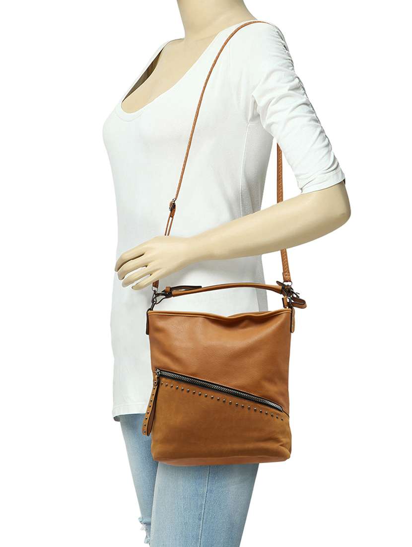 brown leatherette handbag - 14584188 -  Standard Image - 4