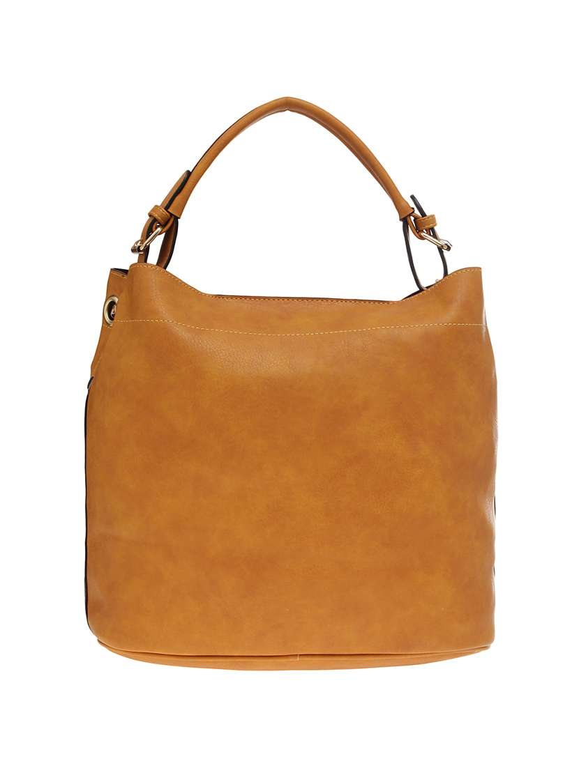 tan leatherette regular handbag - 14584190 - Standard Image - 1
