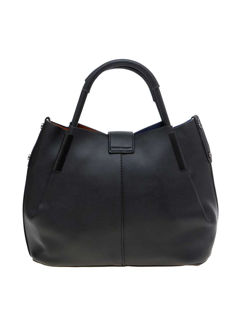 black leatherette  regular handbag - 14584195 -  Standard Image - 1