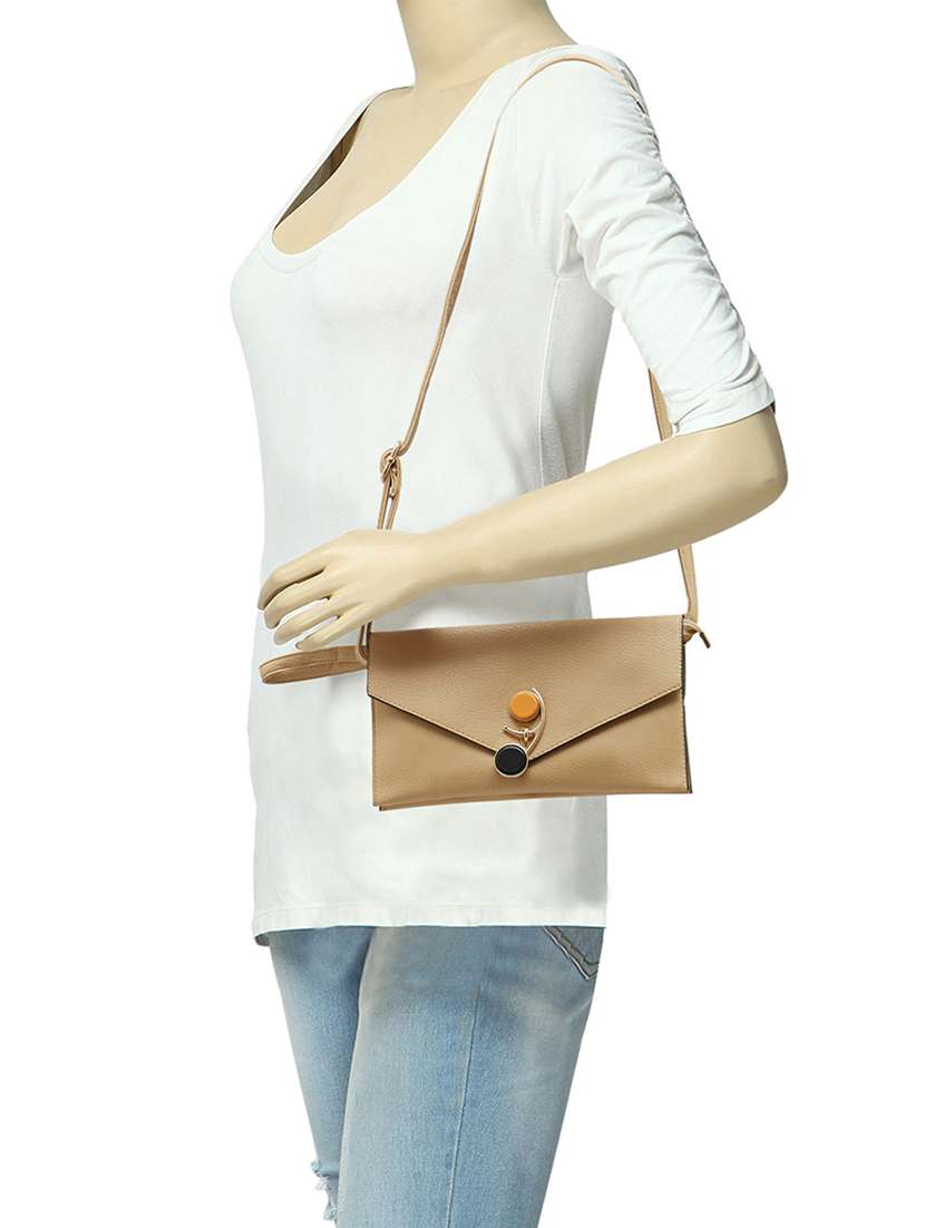 beige leatherette  regular sling bag - 14584201 -  Standard Image - 4
