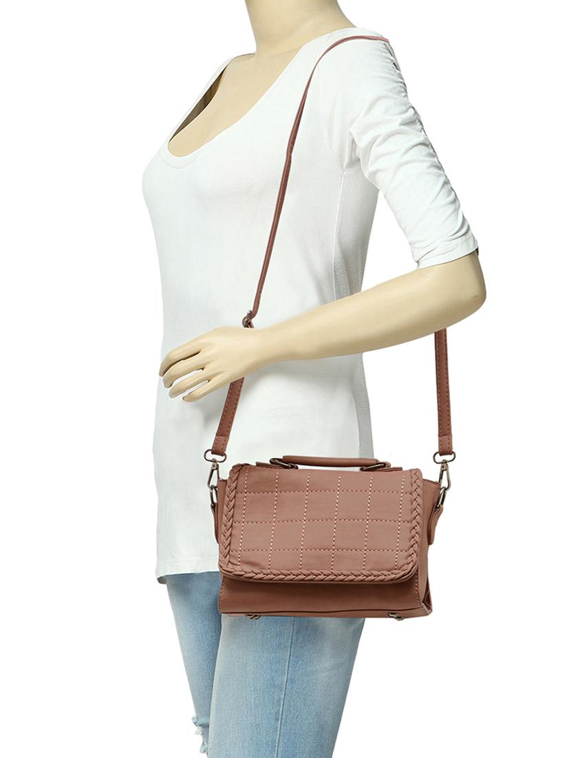 brown leatherette sling bag - 14584214 - Standard Image - 4