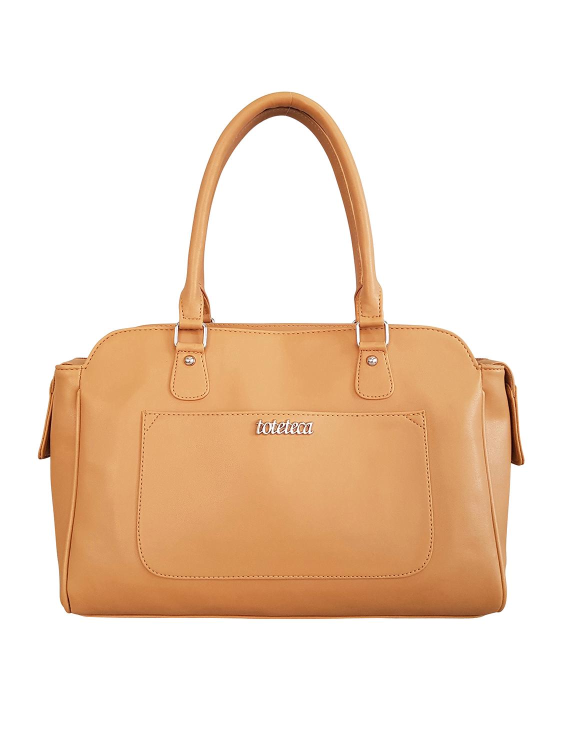 tan leatherette handbag - 14585390 -  Standard Image - 1