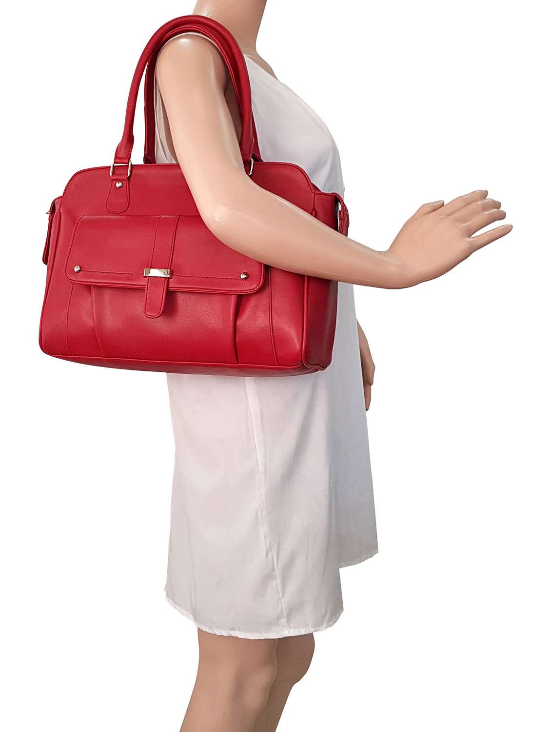 red leatherette handbag - 14585392 -  Standard Image - 4