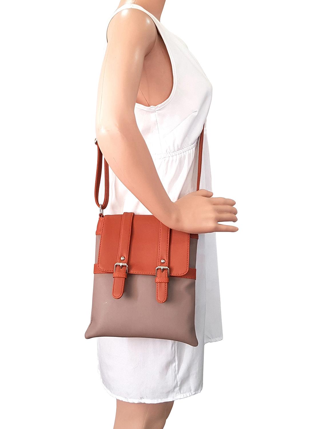 brown leatherette regular sling bag - 14585426 - Standard Image - 4
