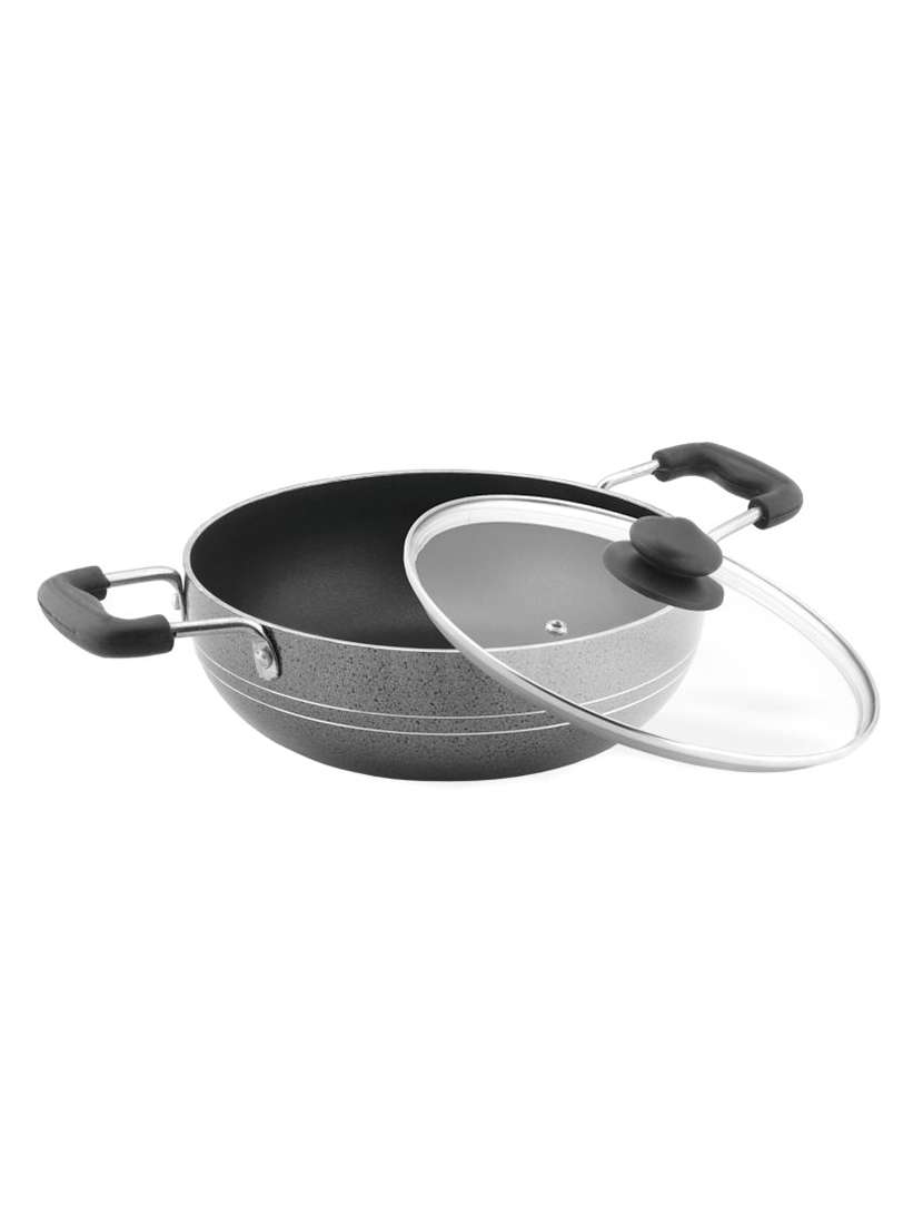 nonstick kadhai with glass lid 1.5 ltr capacity