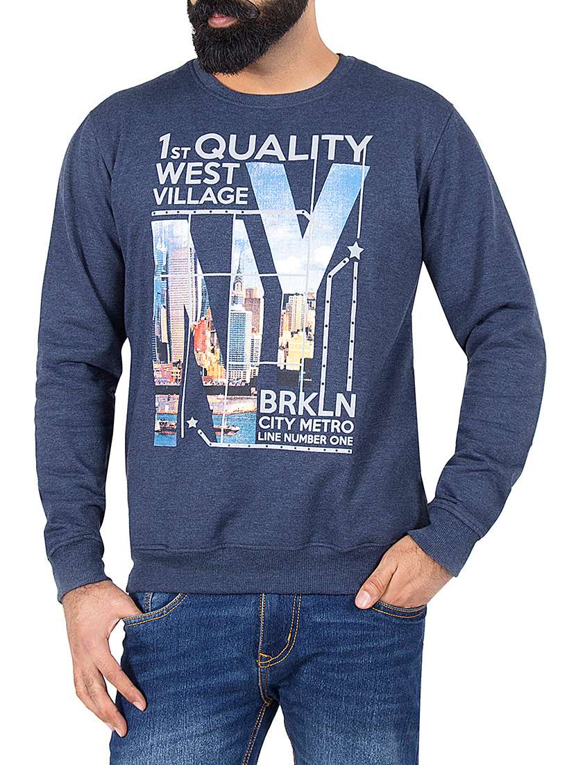 blue wool sweatshirt