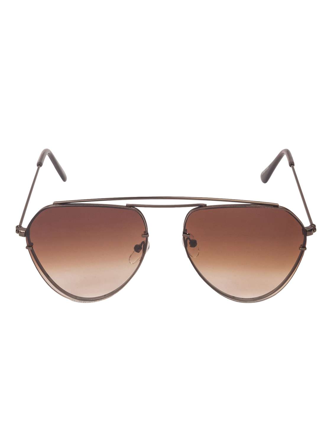 arzonai boxy brown aviator shape uv protected sunglasses for men & women (ma-3333-s5)