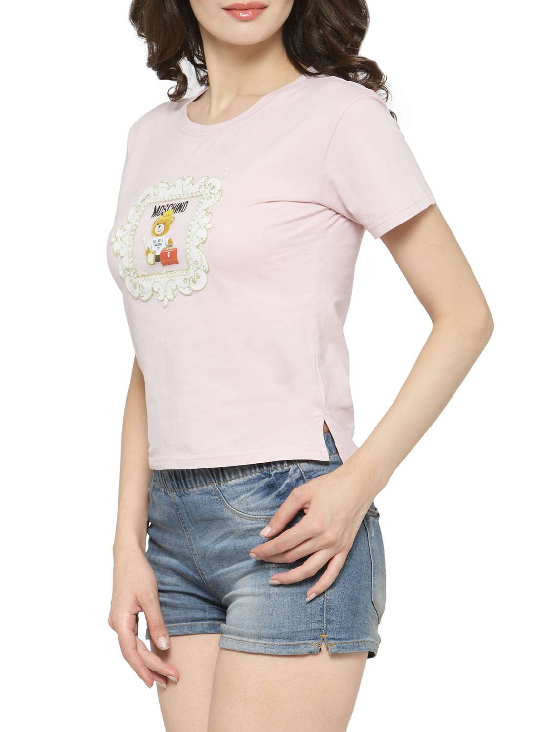 women's front print round neck t-shirt - 14590137 -  Standard Image - 1