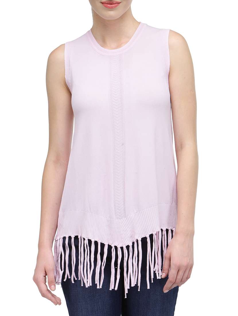 women's straight round neck top
