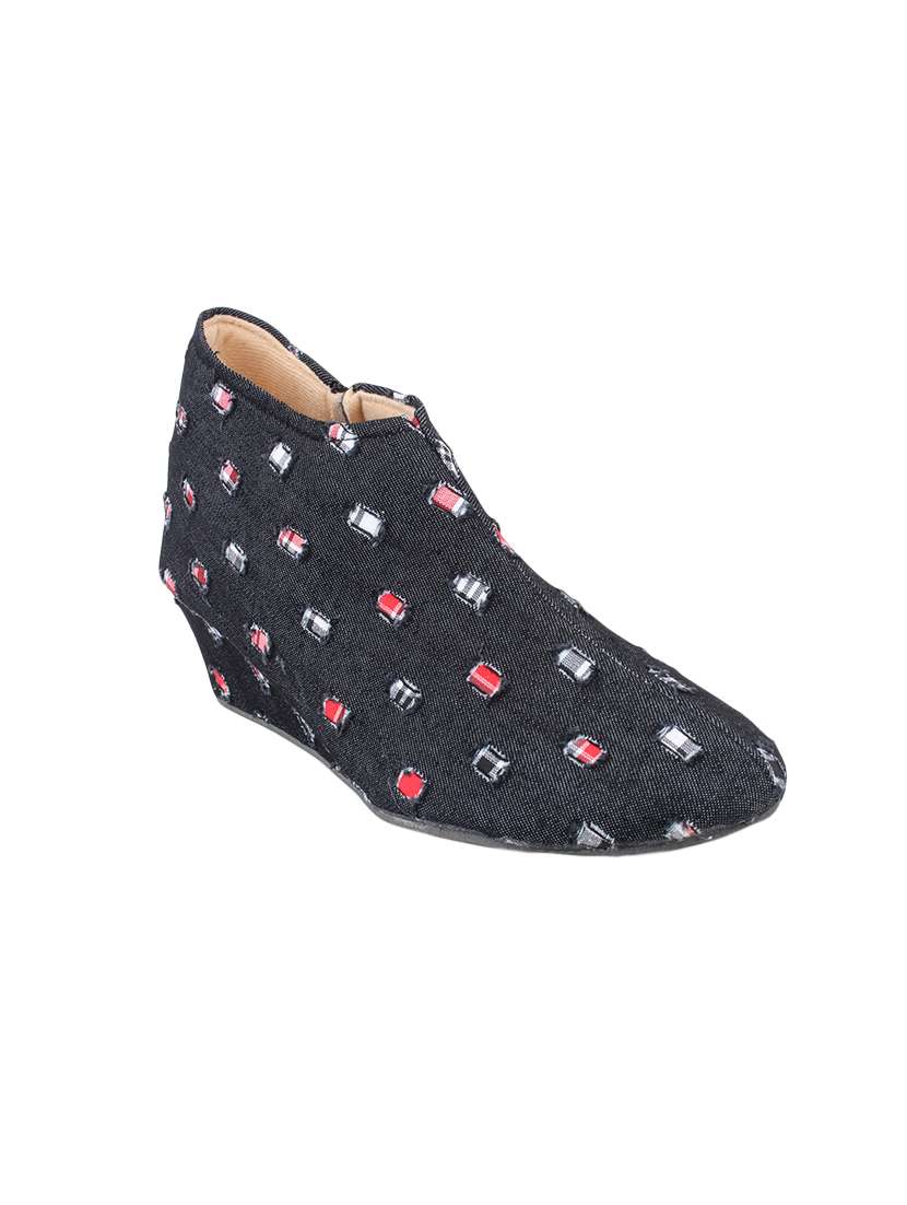black denim ankle boot