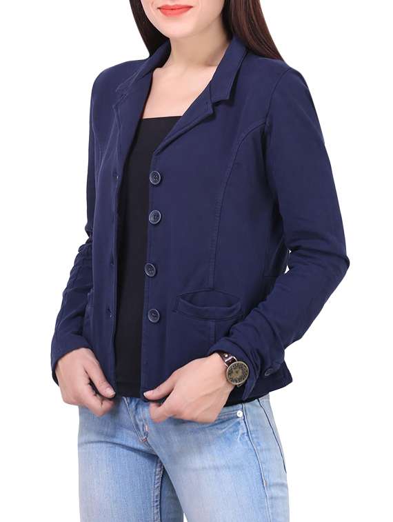 navy blue cotton blazer - 14594067 -  Standard Image - 1