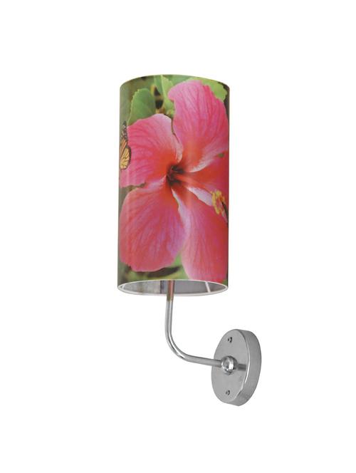 handmade plastic with colored paper sheet crafted floral sceneted wall sconce lamp - 14597373 - Standard Image - 0
